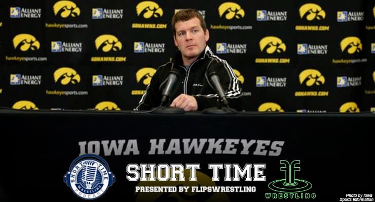 Iowa head coach Tom Brands prepares for Oklahoma State in outdoor dual at Kinnick Stadium – ST217